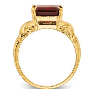 14K Yellow Gold Garnet Emerald-Cut Ring – view 2