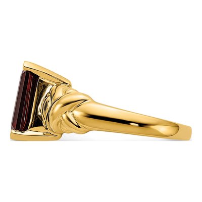 14K Yellow Gold Garnet Emerald-Cut Ring – view 4