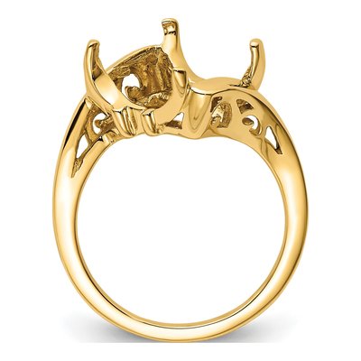 14K Yellow Gold Emerald-Cut Ring Mounting – view 3