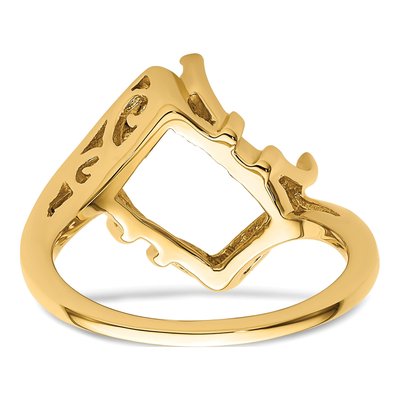 14K Yellow Gold Emerald-Cut Ring Mounting – view 4