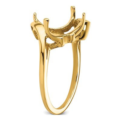 14K Yellow Gold Emerald-Cut Ring Mounting – view 5