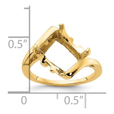 14K Yellow Gold Emerald-Cut Ring Mounting – view 6