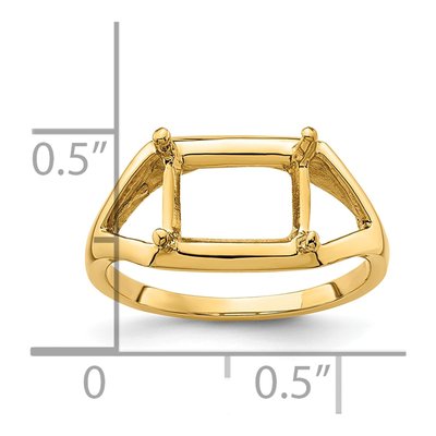 14K Yellow Gold East-West Ring Mounting – view 6