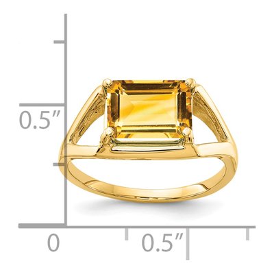 14K Yellow Gold Citrine East-West Ring – view 2