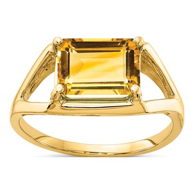 14K Yellow Gold Citrine East-West Ring