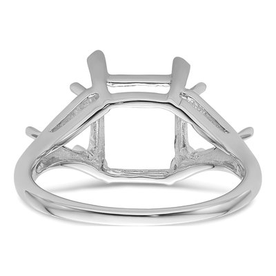14K White Gold Emerald Trillion Ring Mounting – view 4