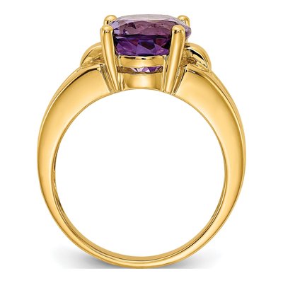 14K Yellow Gold Oval Amethyst Ring Mounting – view 2