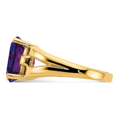 14K Yellow Gold Oval Amethyst Ring Mounting – view 3