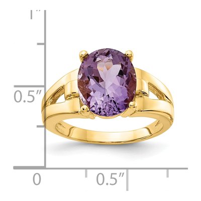 14K Yellow Gold Oval Amethyst Ring Mounting – view 5