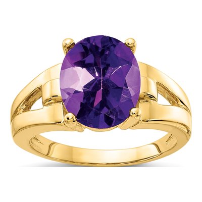 14K Yellow Gold Oval Amethyst Ring Mounting