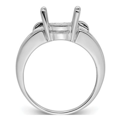14K White Gold Oval Ring Mounting – view 3