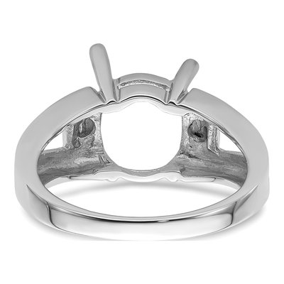 14K White Gold Oval Ring Mounting – view 4