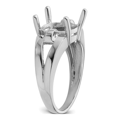 14K White Gold Oval Ring Mounting – view 5