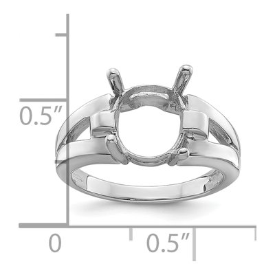 14K White Gold Oval Ring Mounting – view 6