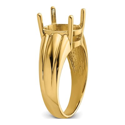 14K Yellow Gold Oval Ring Mounting – view 5