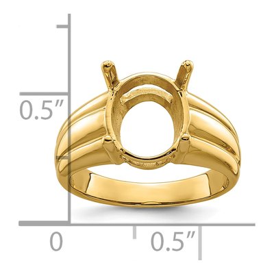 14K Yellow Gold Oval Ring Mounting – view 6