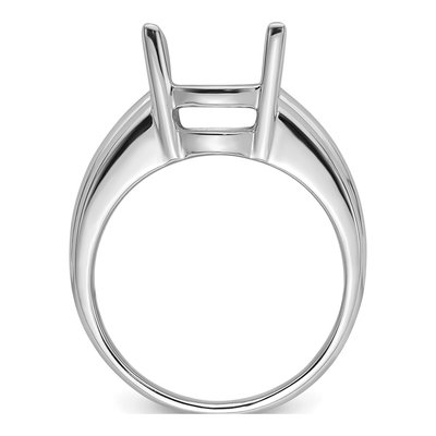 14K White Gold Oval Ring Mounting – view 3