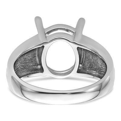 14K White Gold Oval Ring Mounting – view 4