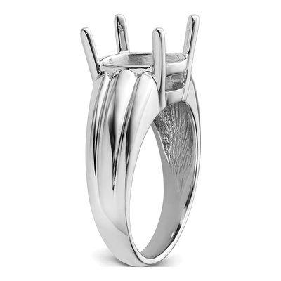 14K White Gold Oval Ring Mounting – view 5