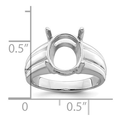 14K White Gold Oval Ring Mounting – view 6