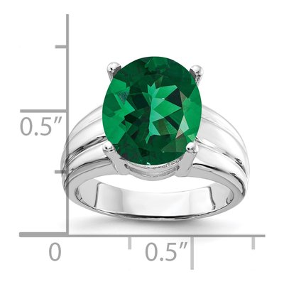 14K White Gold Lab-Created Helenite Oval St Helens Ring – view 2