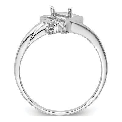 14K White Gold Heart Ring Mounting – view 3