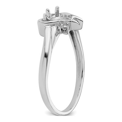 14K White Gold Heart Ring Mounting – view 5