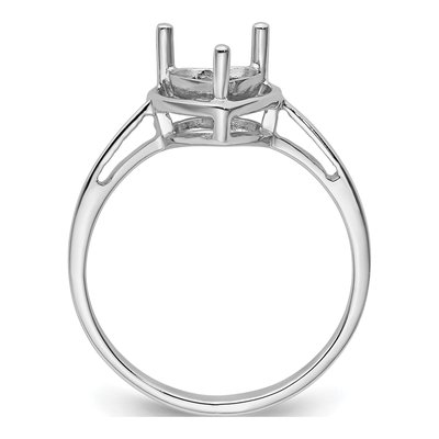 14K White Gold Heart Ring Mounting – view 3
