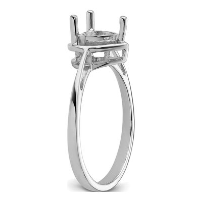 14K White Gold Heart Ring Mounting – view 5