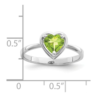 14K White Gold Peridot Heart Ring – view 2