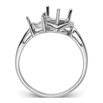 14K White Gold Heart Ring Mounting – view 2