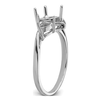 14K White Gold Heart Ring Mounting – view 4