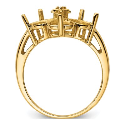 14K Yellow Gold Heart Ring Mounting – view 3
