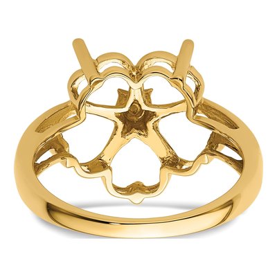 14K Yellow Gold Heart Ring Mounting – view 4