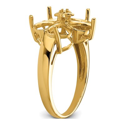 14K Yellow Gold Heart Ring Mounting – view 5
