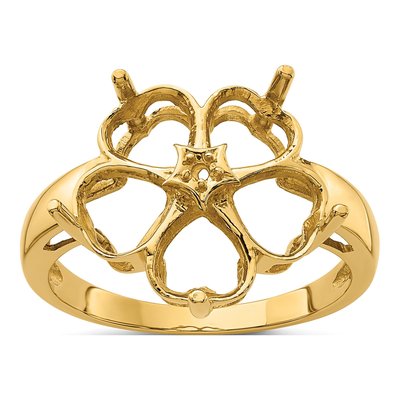 14K Yellow Gold Heart Ring Mounting