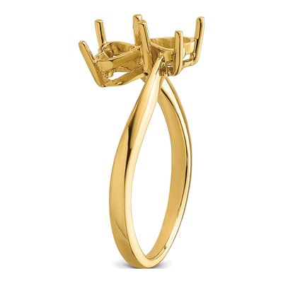 14K Yellow Gold Heart Ring Mounting – view 5