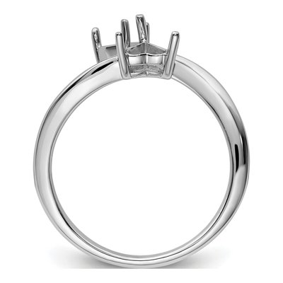 14K White Gold Heart Ring Mounting – view 3