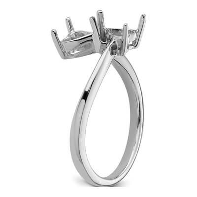 14K White Gold Heart Ring Mounting – view 5