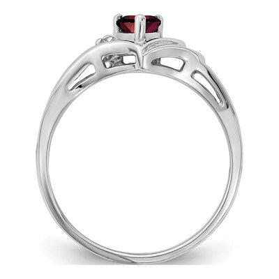 14K White Gold Heart Ring Mounting – view 2