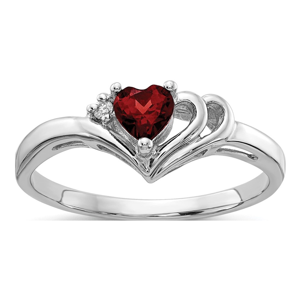 14K White Gold Heart Ring Mounting