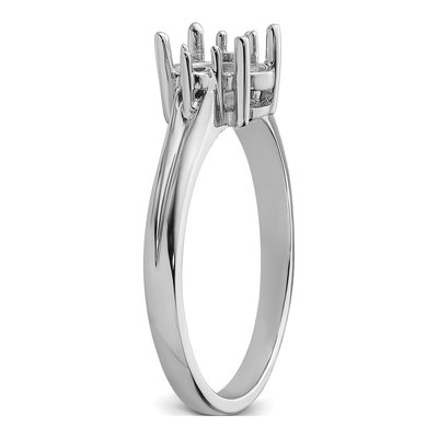 14K White Gold Holds Round Oval Ring Mounting – view 5