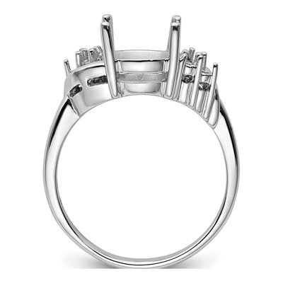 14K White Gold Oval Ring Mounting – view 3