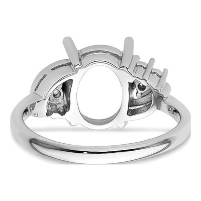 14K White Gold Oval Ring Mounting – view 4