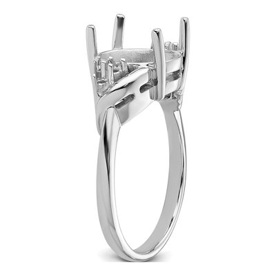 14K White Gold Oval Ring Mounting – view 5