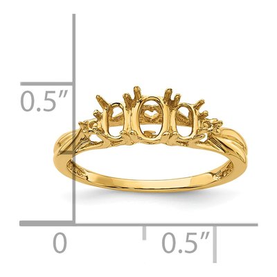 14K Yellow Gold Oval Ring Mounting – view 6