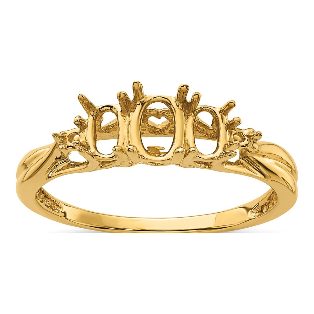 14K Yellow Gold Oval Ring Mounting
