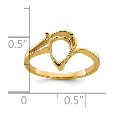 14K Yellow Gold Pear for Ring Mounting – view 6