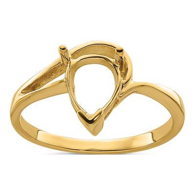 14K Yellow Gold Pear for Ring Mounting