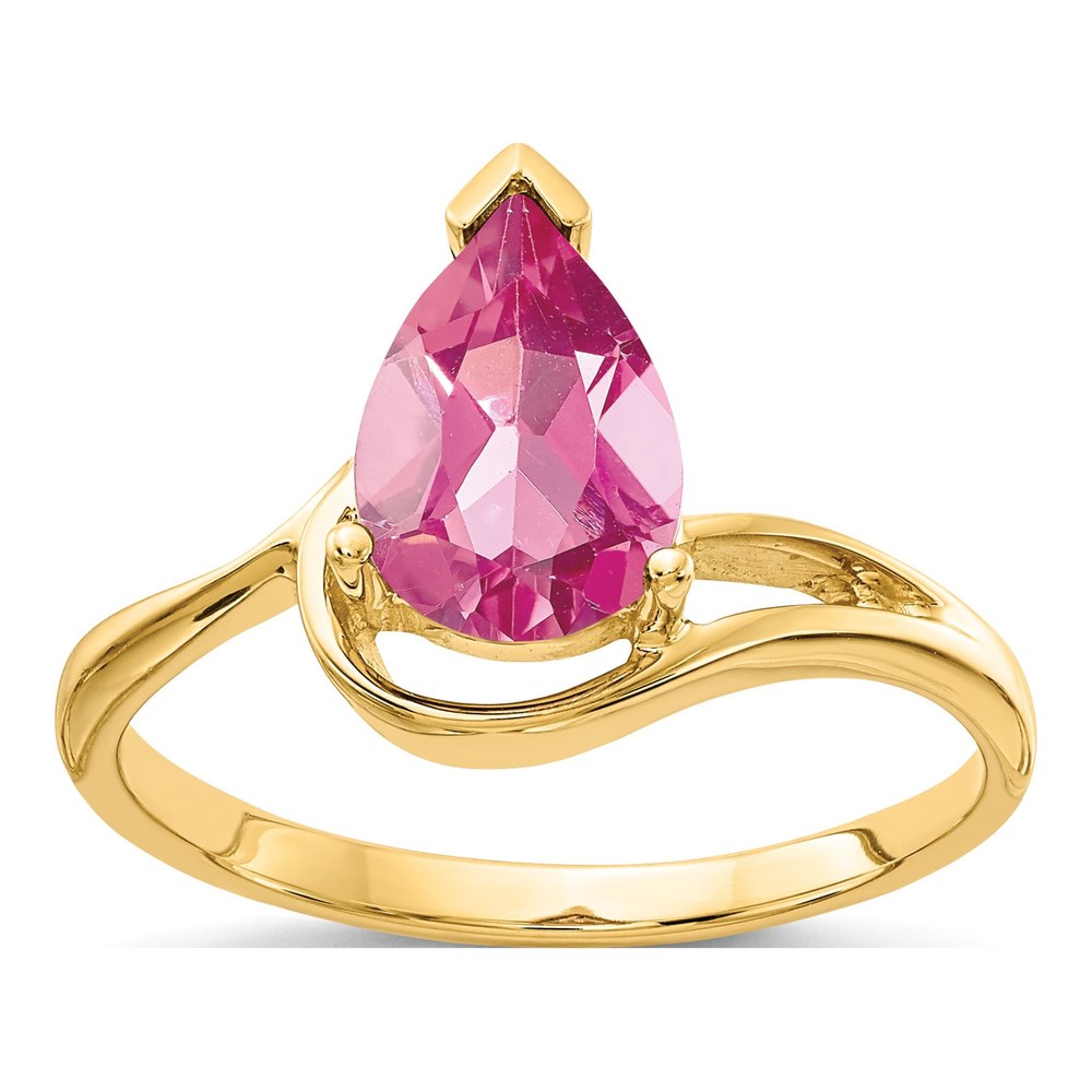 14K Yellow Gold Pink Tourmaline Ring